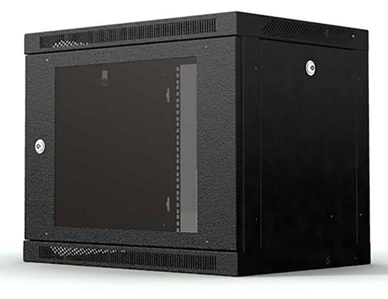 телекоммуникационный настенный шкаф 19" с передней и задней перфорированными дверьми